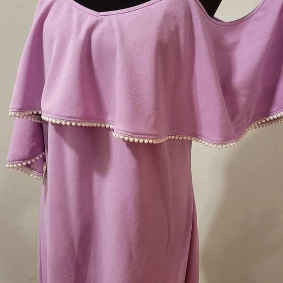 Cold Shoulder Ruffle Mermaid Dress - Picture 4 of 4